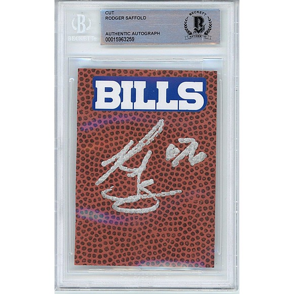 Rodger Saffold Autographed Football Cut Buffalo Bills Beckett Authentic Slab COA - Picture 1 of 4